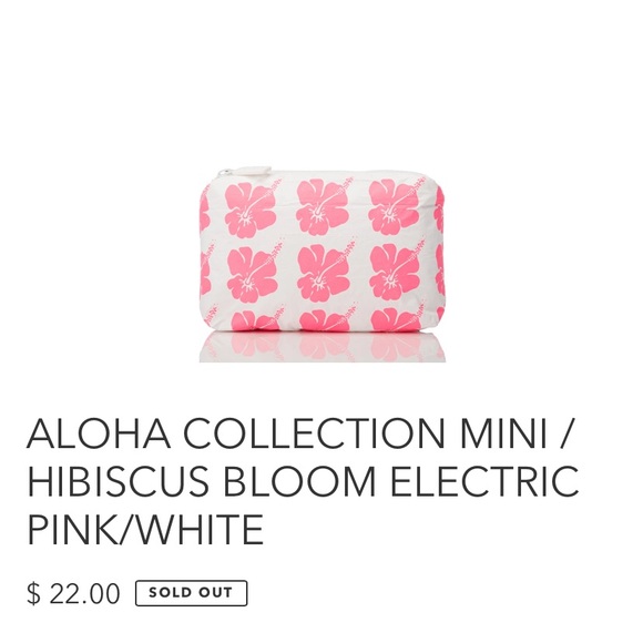 ALOHA Collection Mini Hibiscus Bloom Pouch in Electric Pink - Picture 4 of 5